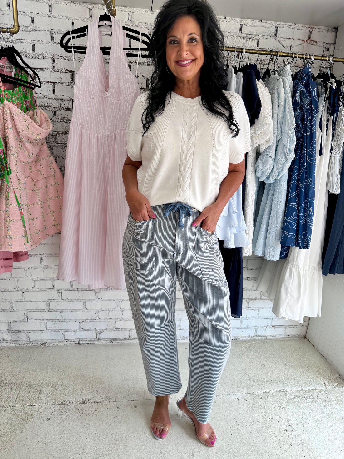 Coastal Stripe Utility Jeans