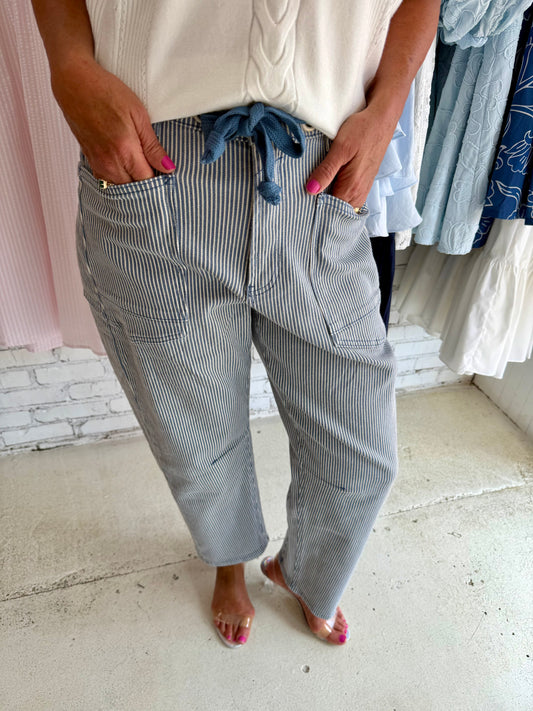 Coastal Stripe Utility Jeans