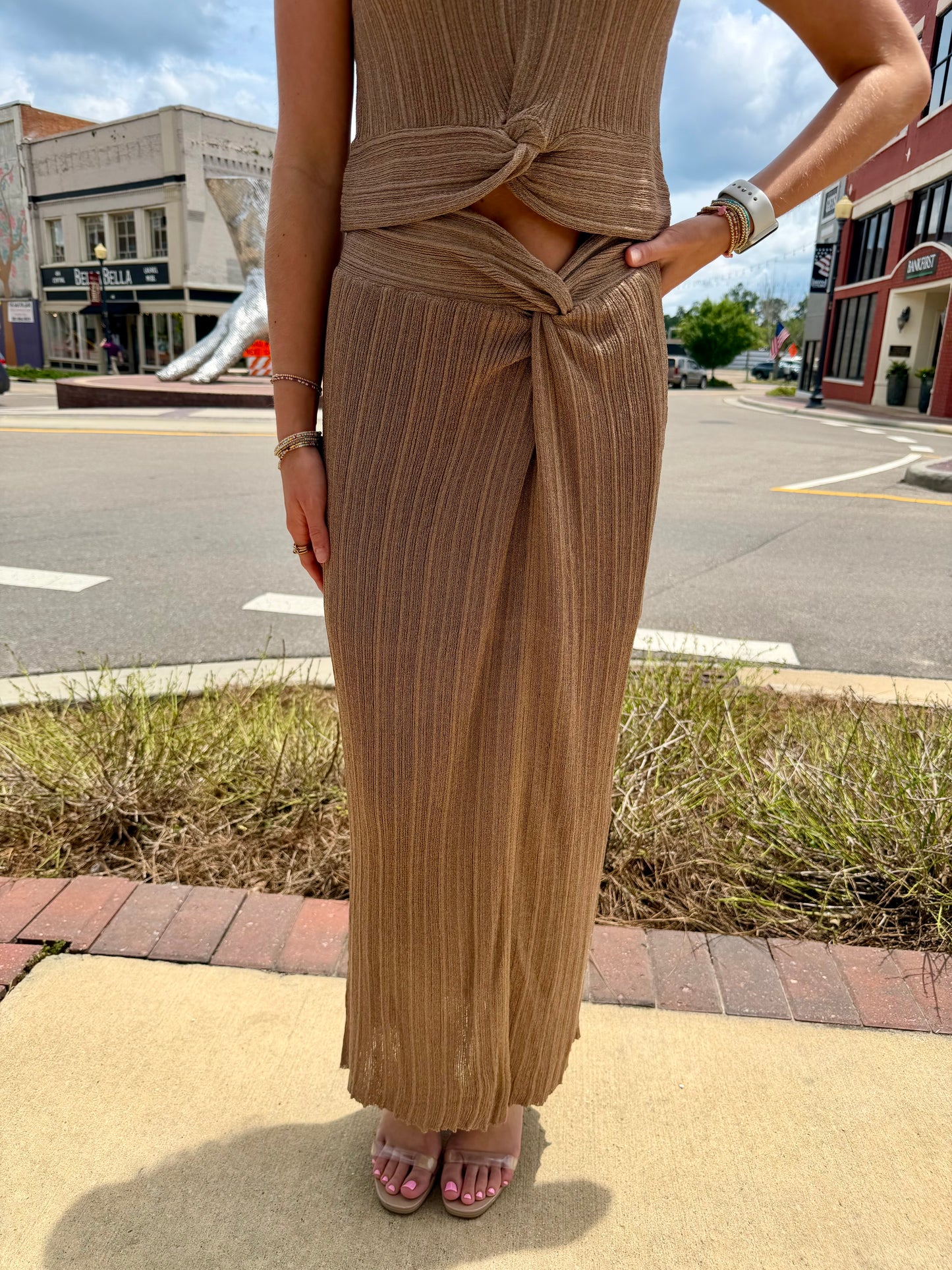 Tempting Taupe Skirt