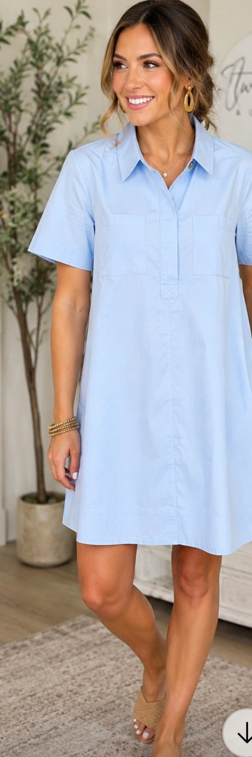 Blue Skies Shirt Dress