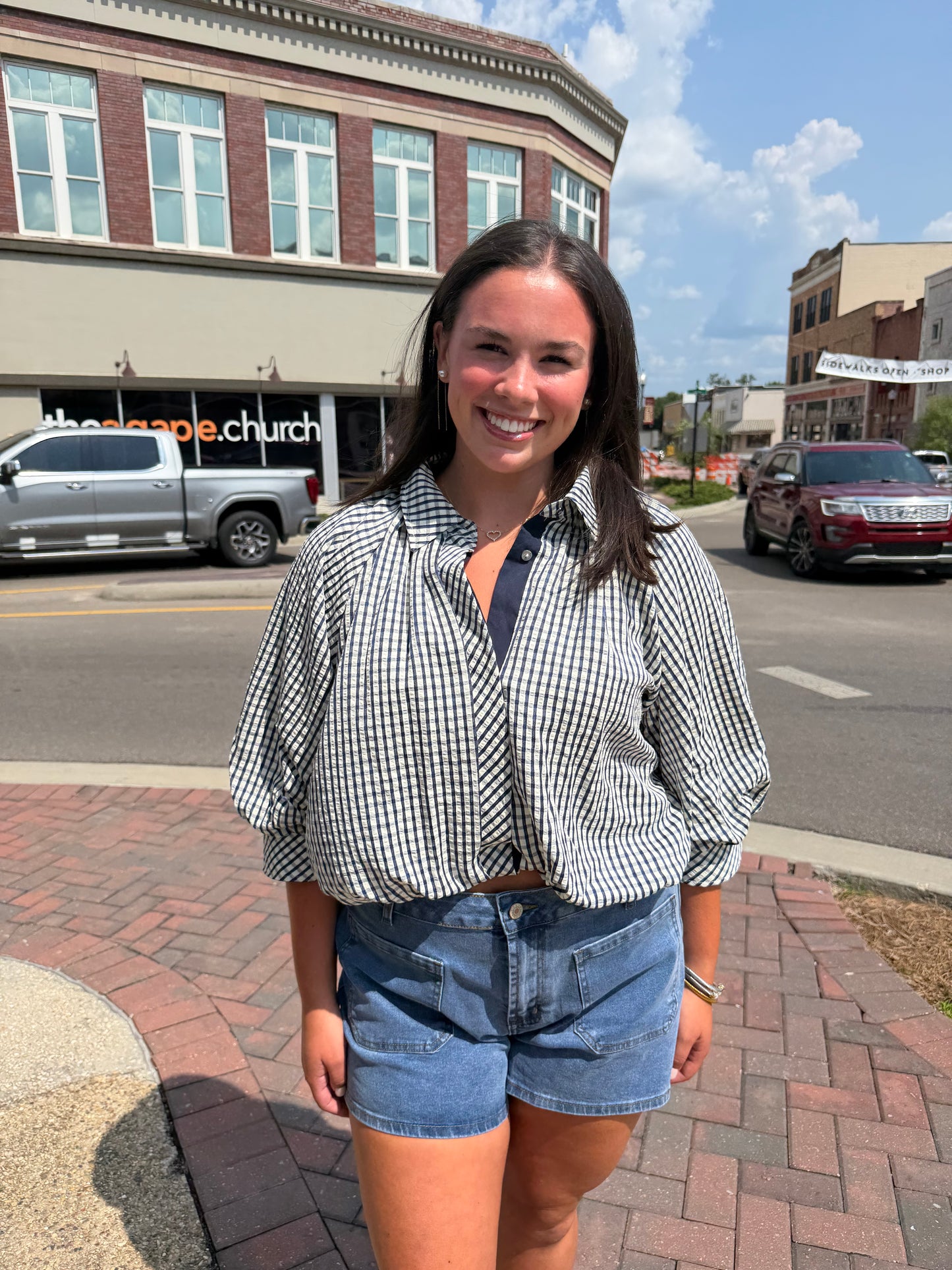 Going For Gingham Bubble Top