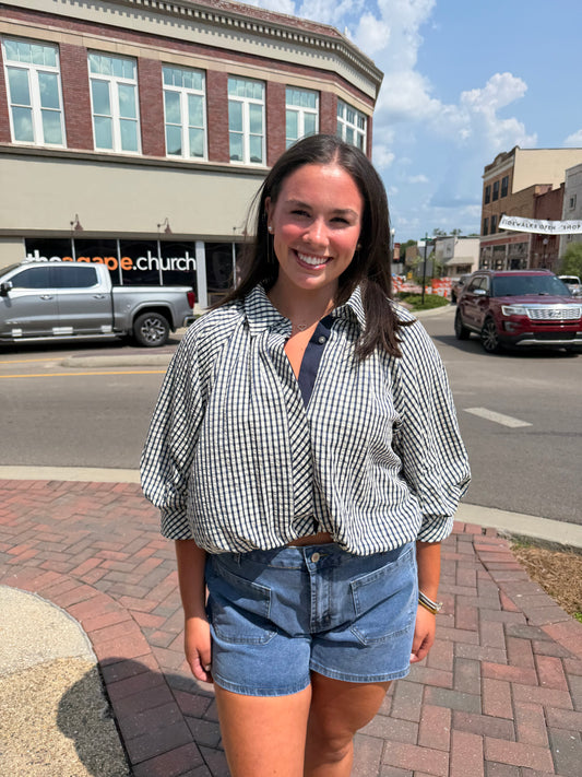 Going For Gingham Bubble Top