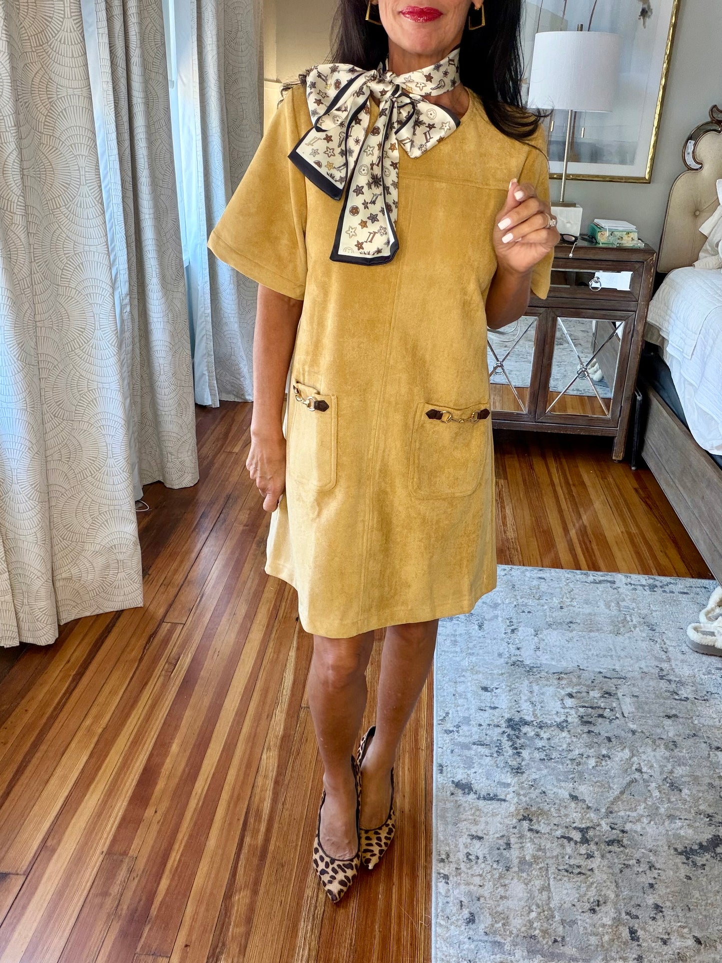 Saddle Chic Suede Dress