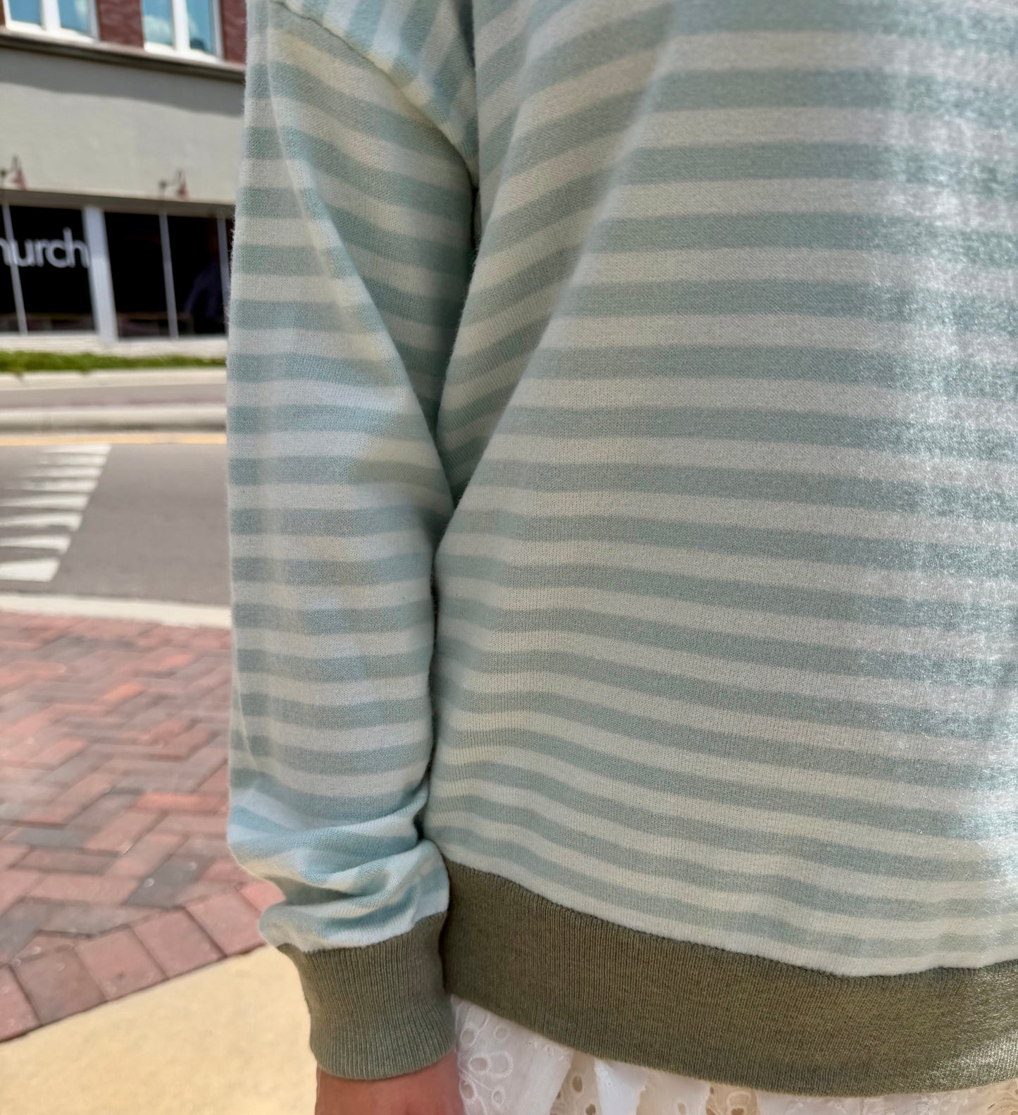 Sunday Stroll Striped Sweater 🩵