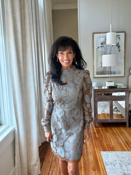 Bronzed Bloom Lace Dress