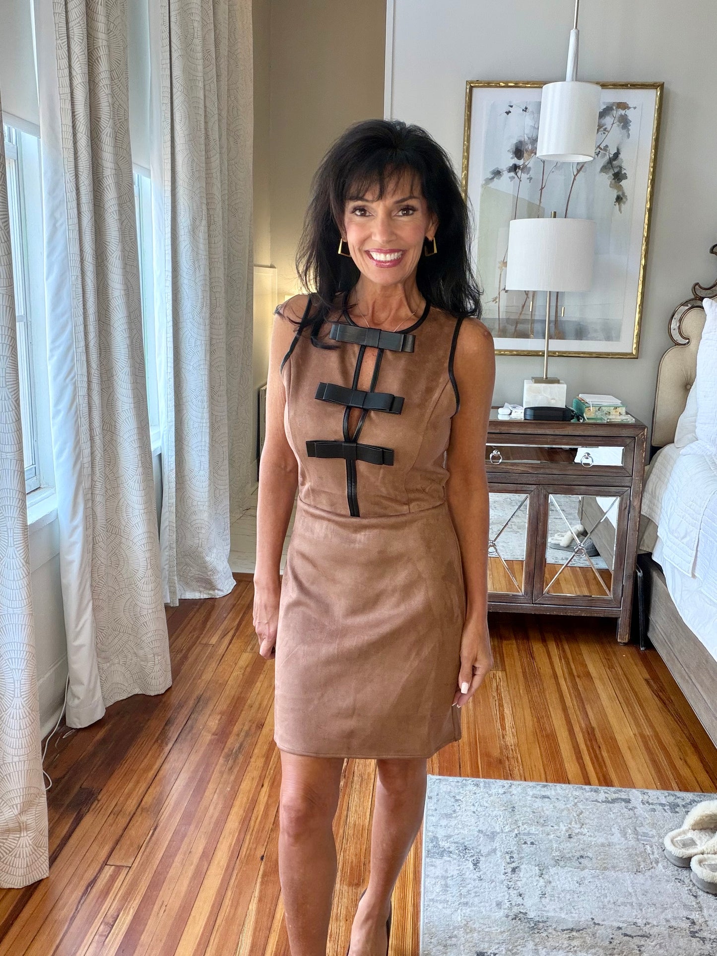 Bow & Beautiful Suede Dress