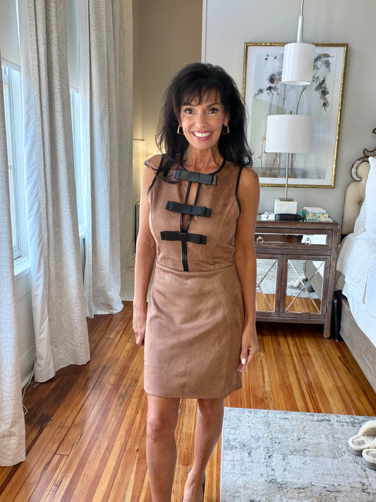 Bow & Beautiful Suede Dress