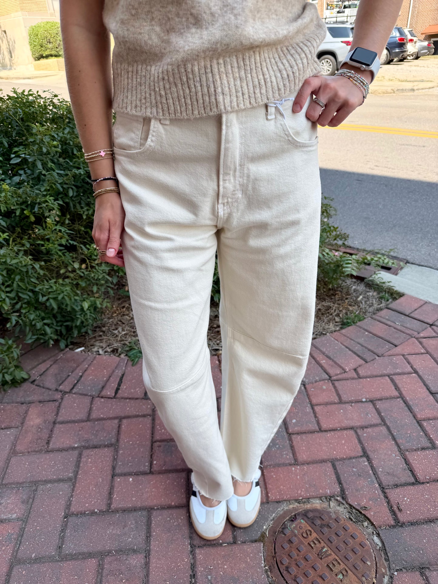 Cream of The Crop Barrel Jeans