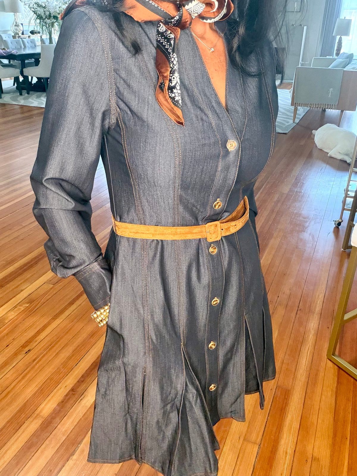 Tailored Denim Dress