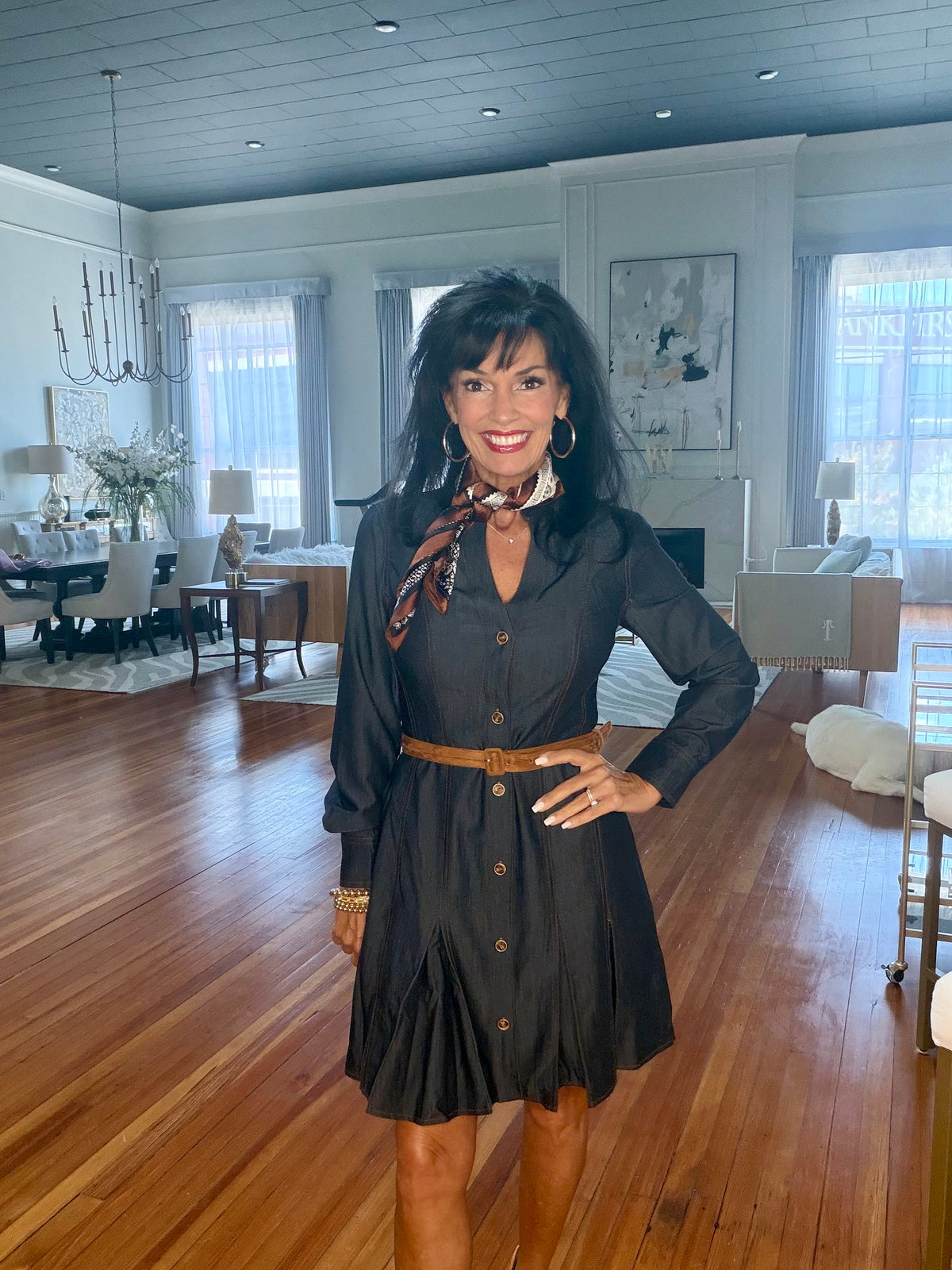 Tailored Denim Dress