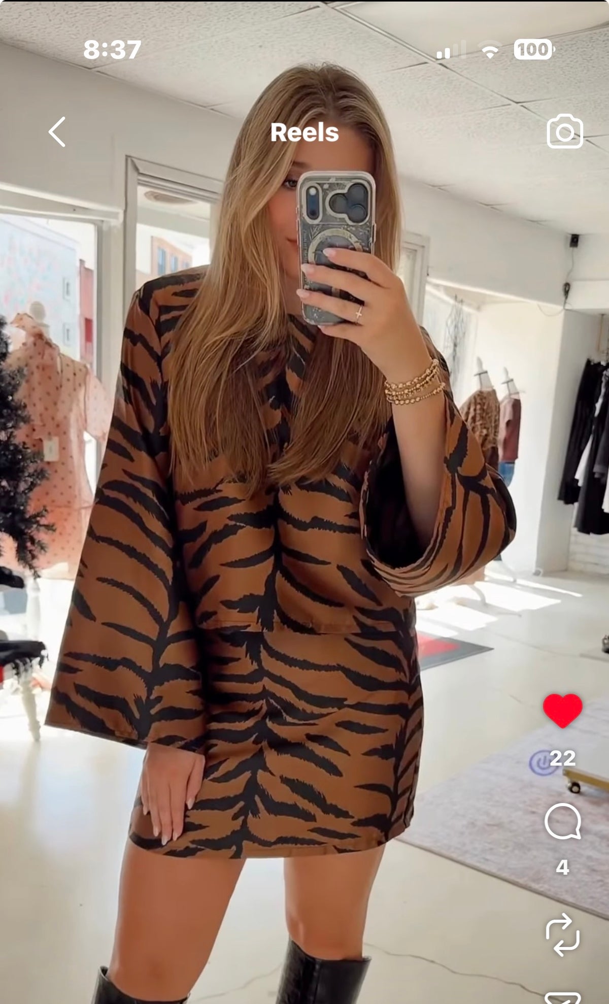 Chic Copper Zebra Top