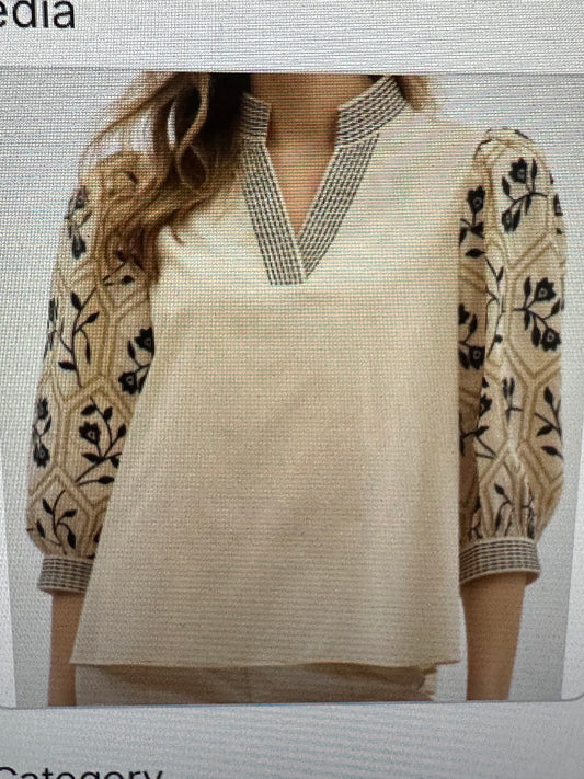 Boho Bloom Puff Sleeve Top