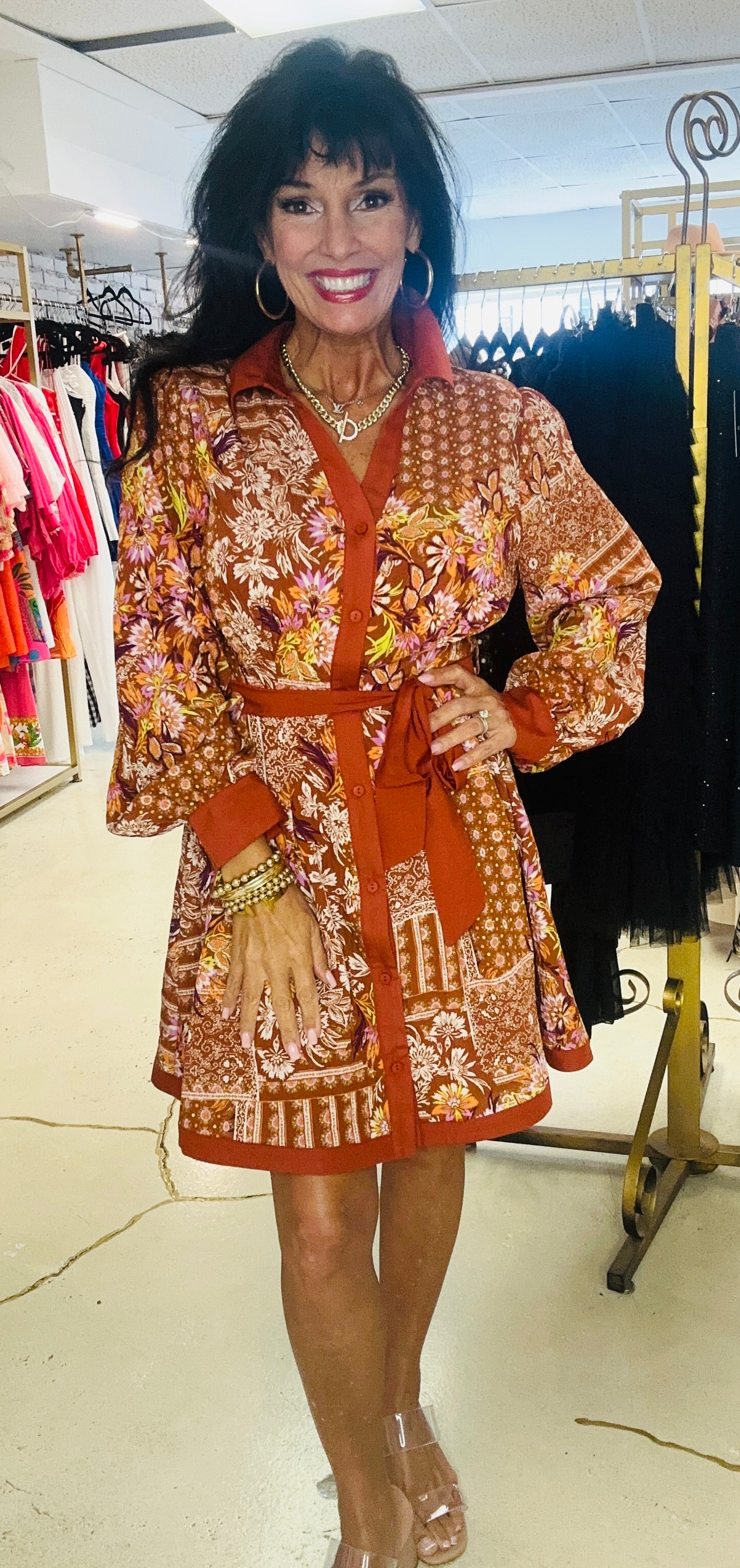 Autumn Leaves Shirt Dress