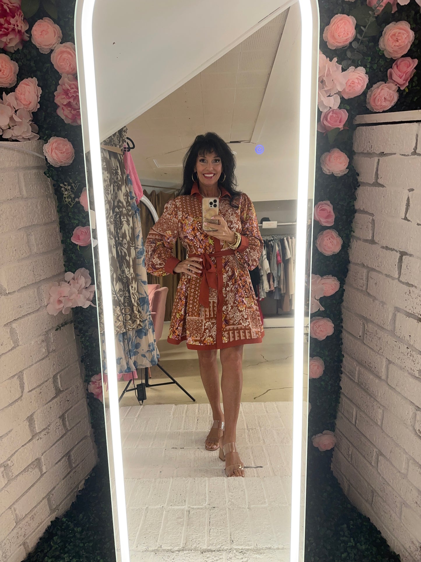 Autumn Leaves Shirt Dress