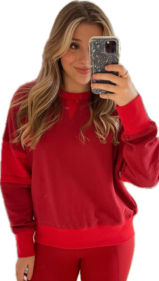 Running In Red Sweatshirt