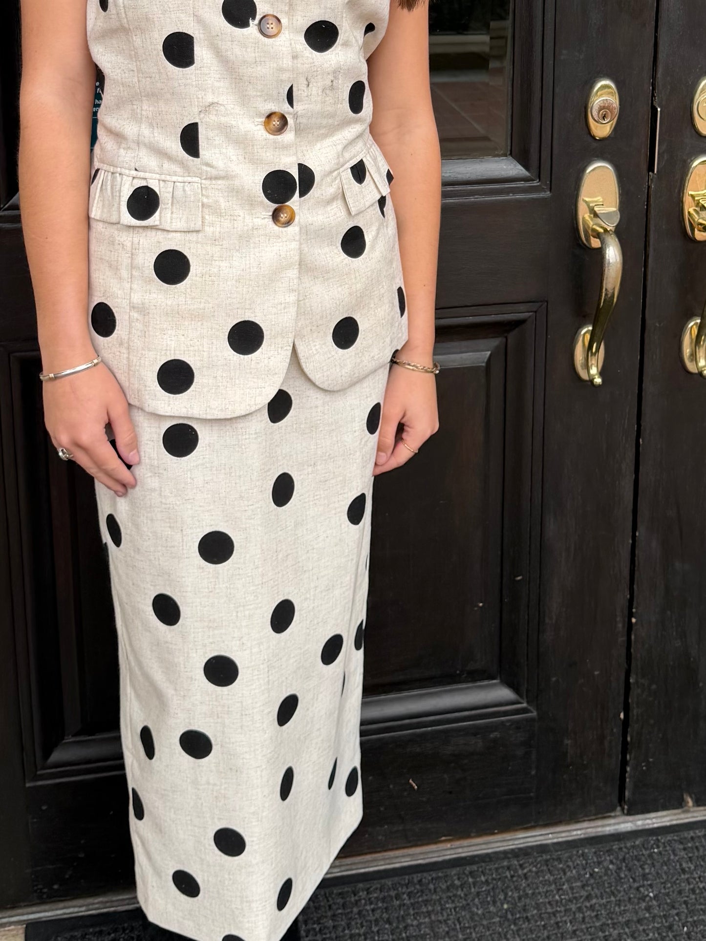Playful Dots Midi Skirt