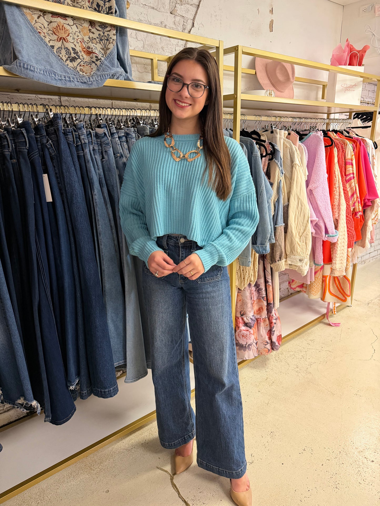 Breezy Bliss Cropped Sweater