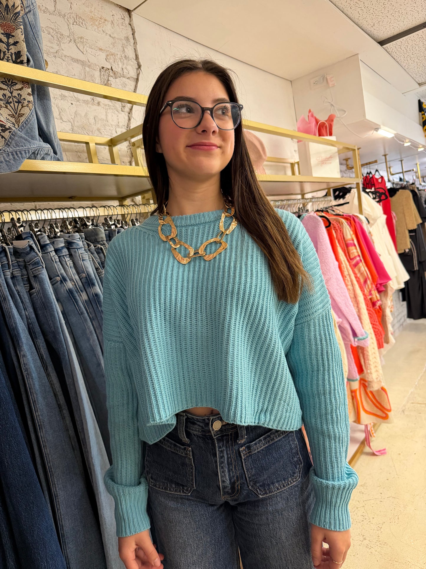 Breezy Bliss Cropped Sweater