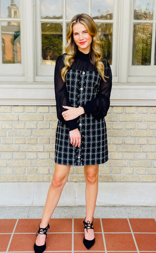 Dazzled and Checked Dress