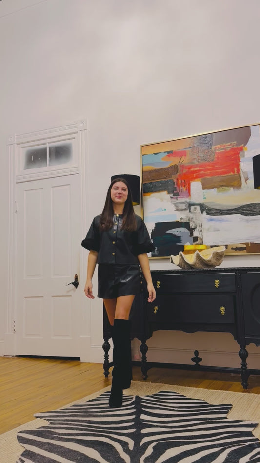 Feminine & Flirty Faux Leather Shorts