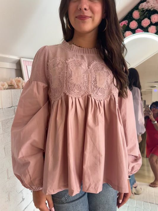 Elegant Lace Peplum Top