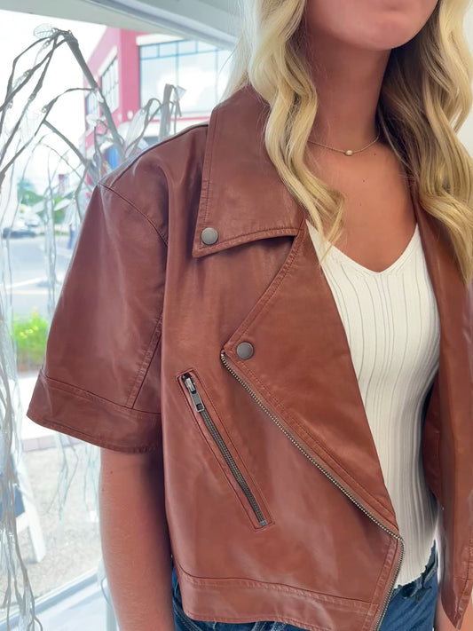 Cropped Biker Jacket