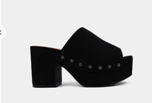 Load image into Gallery viewer, Retro Black Suede Wedge