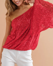 Load image into Gallery viewer, Sequin One Shoulder Top