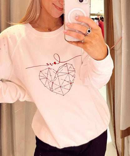 Love Rhinestone Graphic Sweatshirt