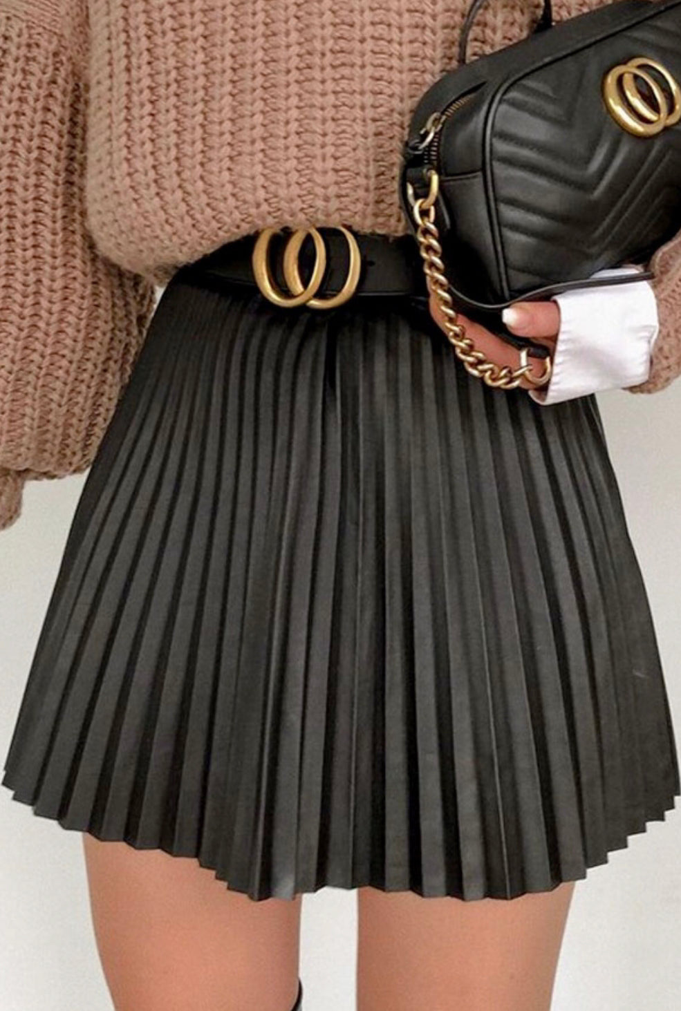 High Waist A Line Pleated Skirt