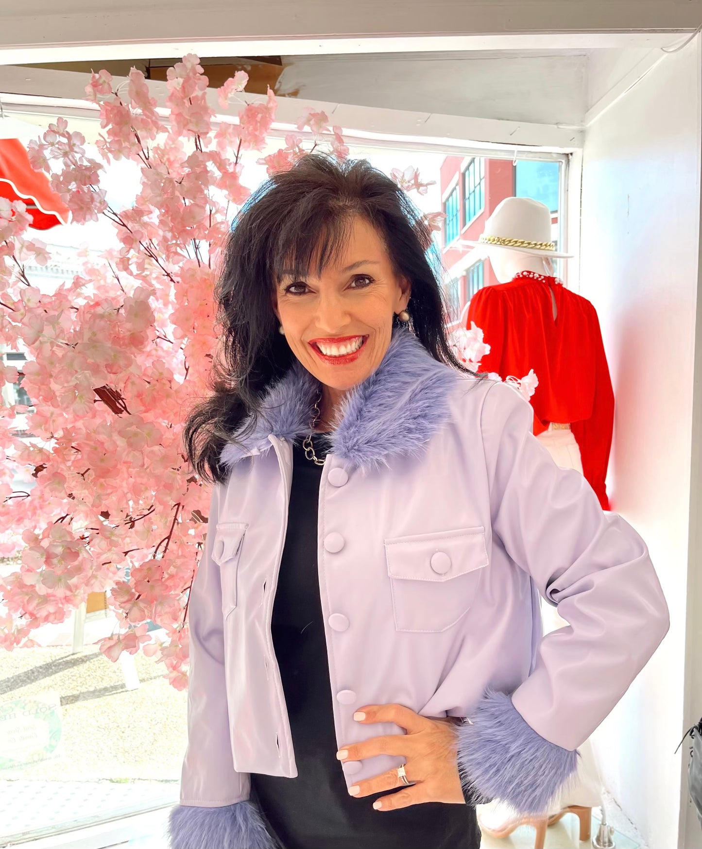 Lovely in Lavender Fur Collared Jacket