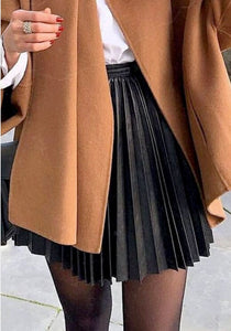 High Waist A Line Pleated Skirt