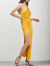 Load image into Gallery viewer, Gold Off the Shoulder Dress