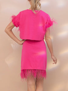 Hot Pink Pencil Skirt Set