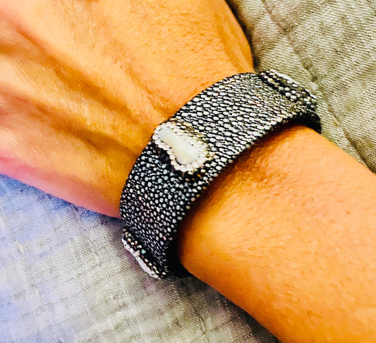 Snakeskin Pearl Bangle