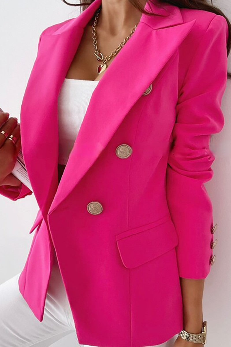 Hot Pink Double Breasted Blazer