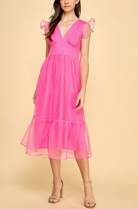 Organza Pink Ruffle Dress