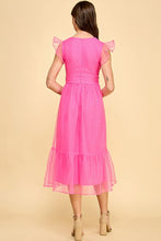 Load image into Gallery viewer, Organza Pink Ruffle Dress