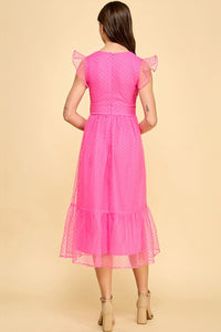 Organza Pink Ruffle Dress